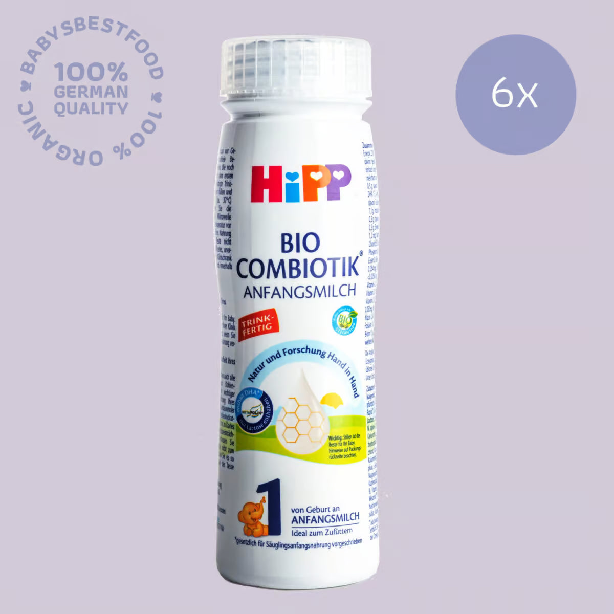 6x HiPP 1 Organic Combiotic Ready to Feed 200ml (6x200ml)