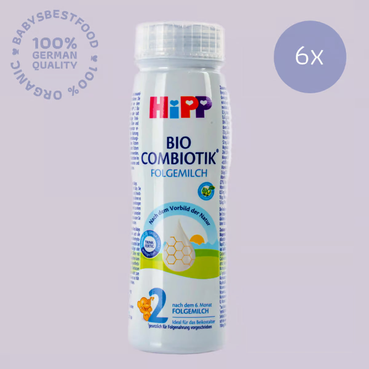 6x HiPP 2 Organic Combiotic Ready to Feed 200ml (6x200ml)