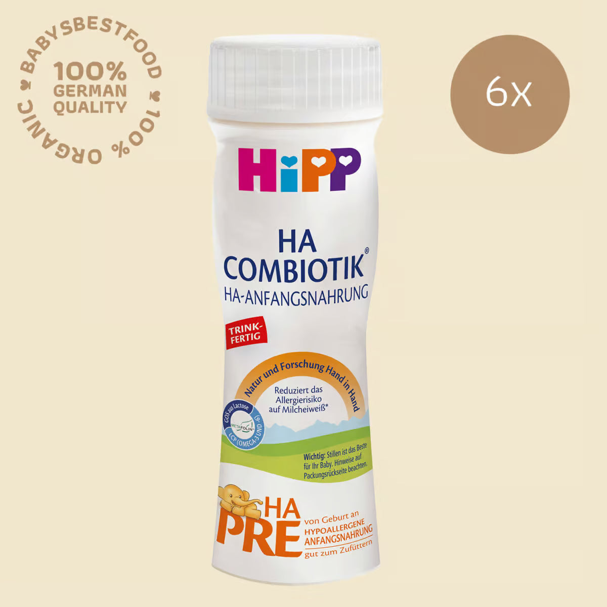 6x HiPP PRE HA-Combiotic Ready to Feed 200 ml (6x200ml)